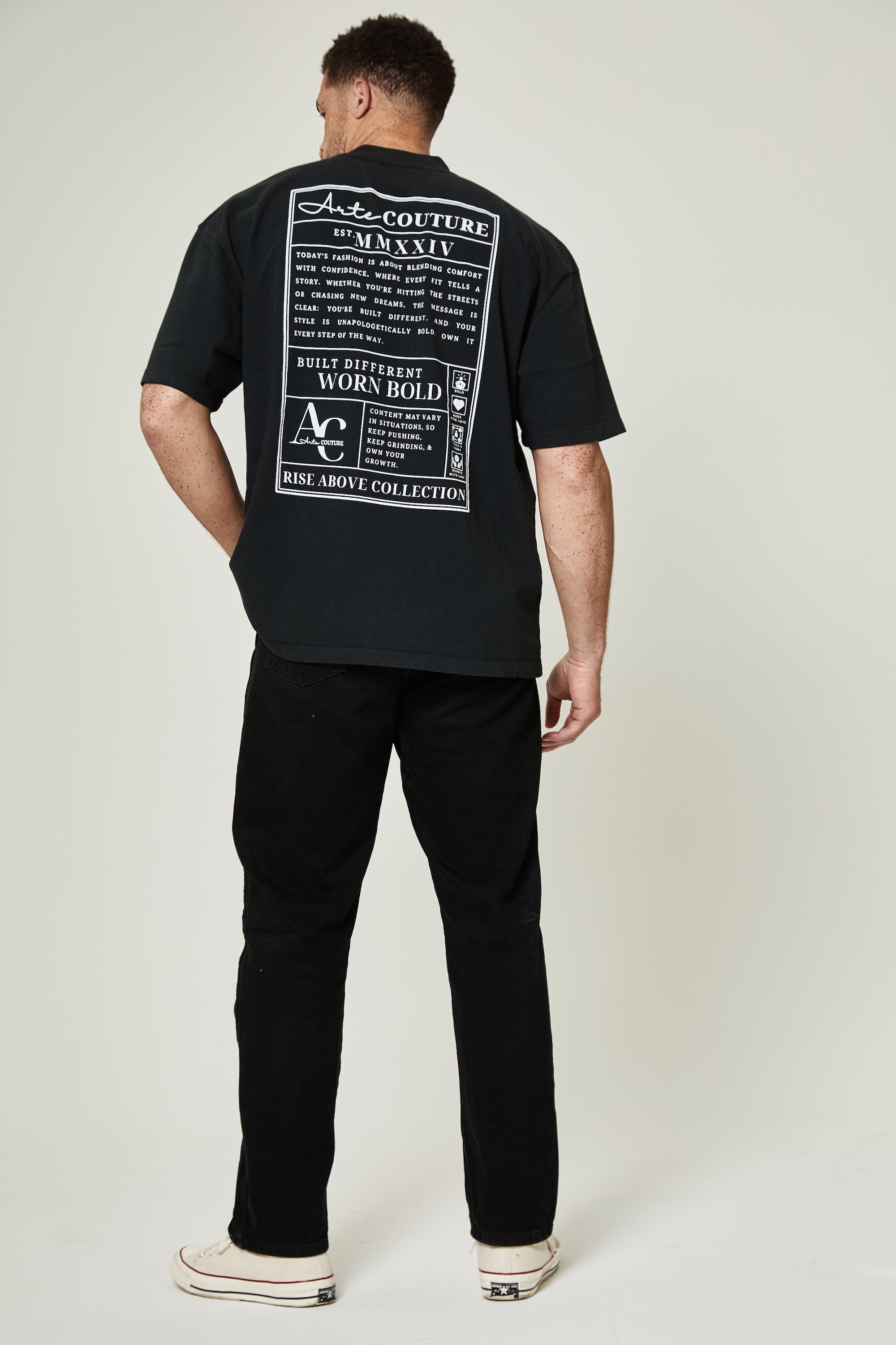 Rise Above Oversized Shirt - "Built Different, Worn Bold" - Onyx