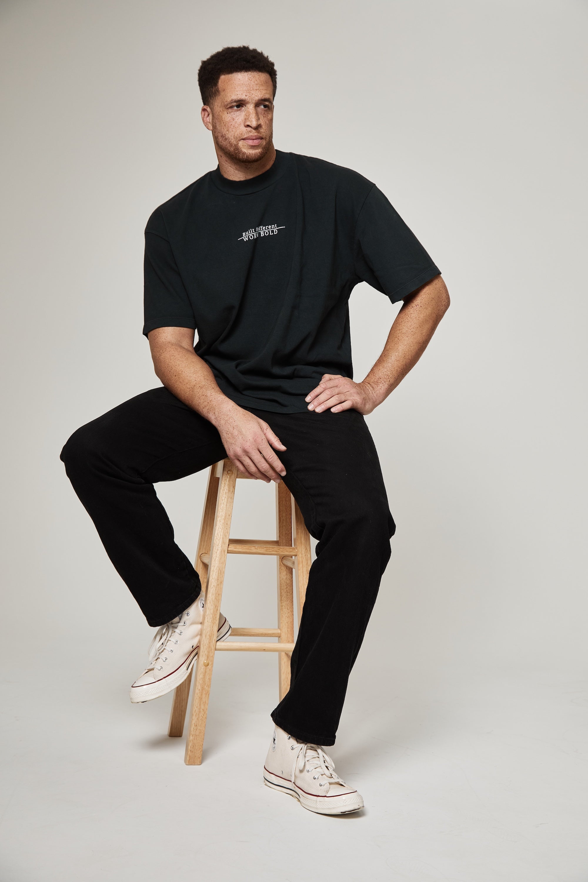 Rise Above Oversized Shirt - "Built Different, Worn Bold" - Onyx