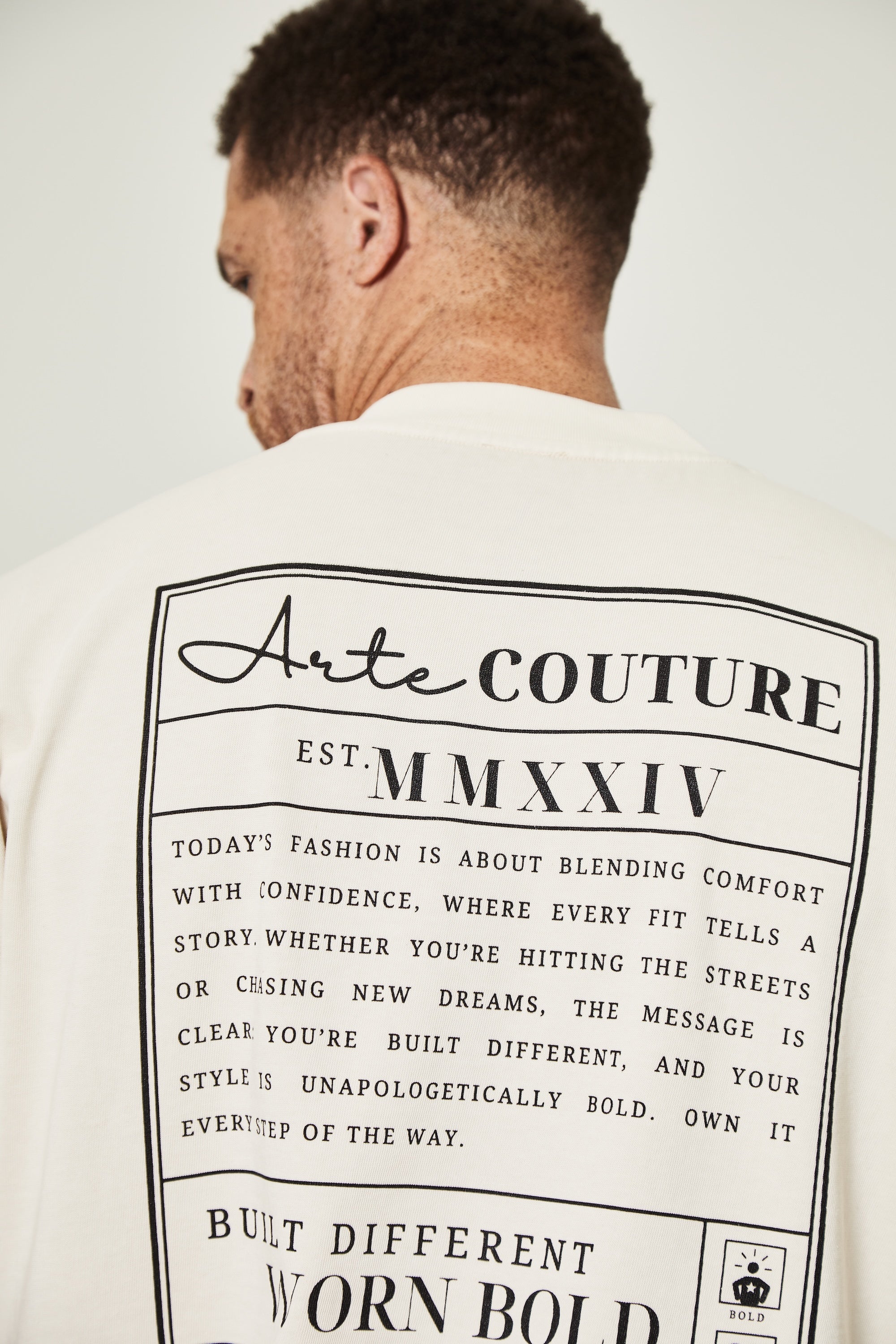 Rise Above Oversized Shirt - "Built Different, Worn Bold" - Bone