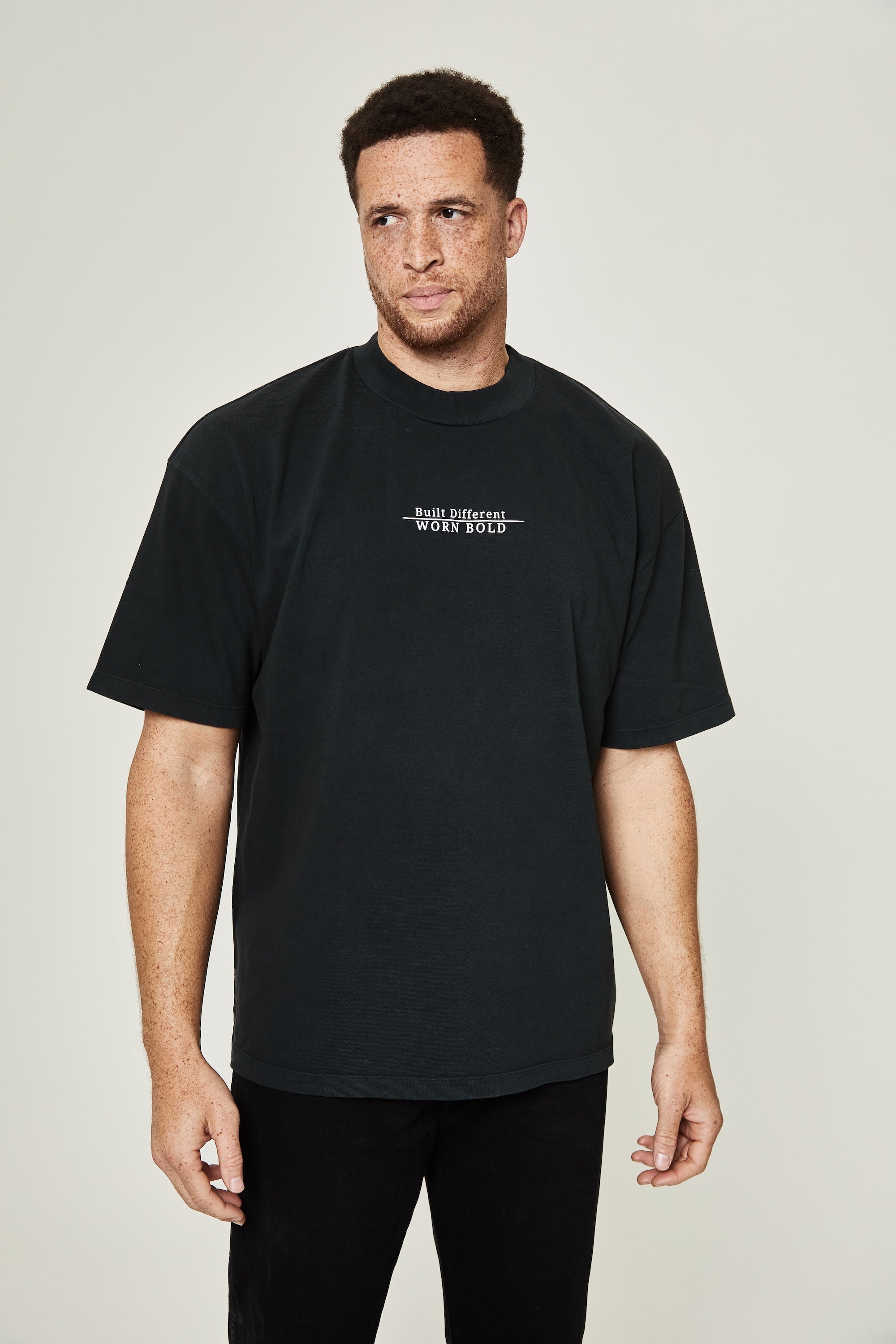 Rise Above Oversized Shirt - "Built Different, Worn Bold" - Onyx